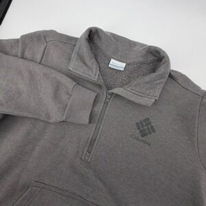 Columbia Gray Quarter Zip Sweatshirt Pullover Fleece Size XL